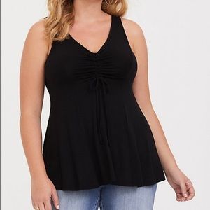 Torrid Super Soft Black Ruched Front Tank 3X